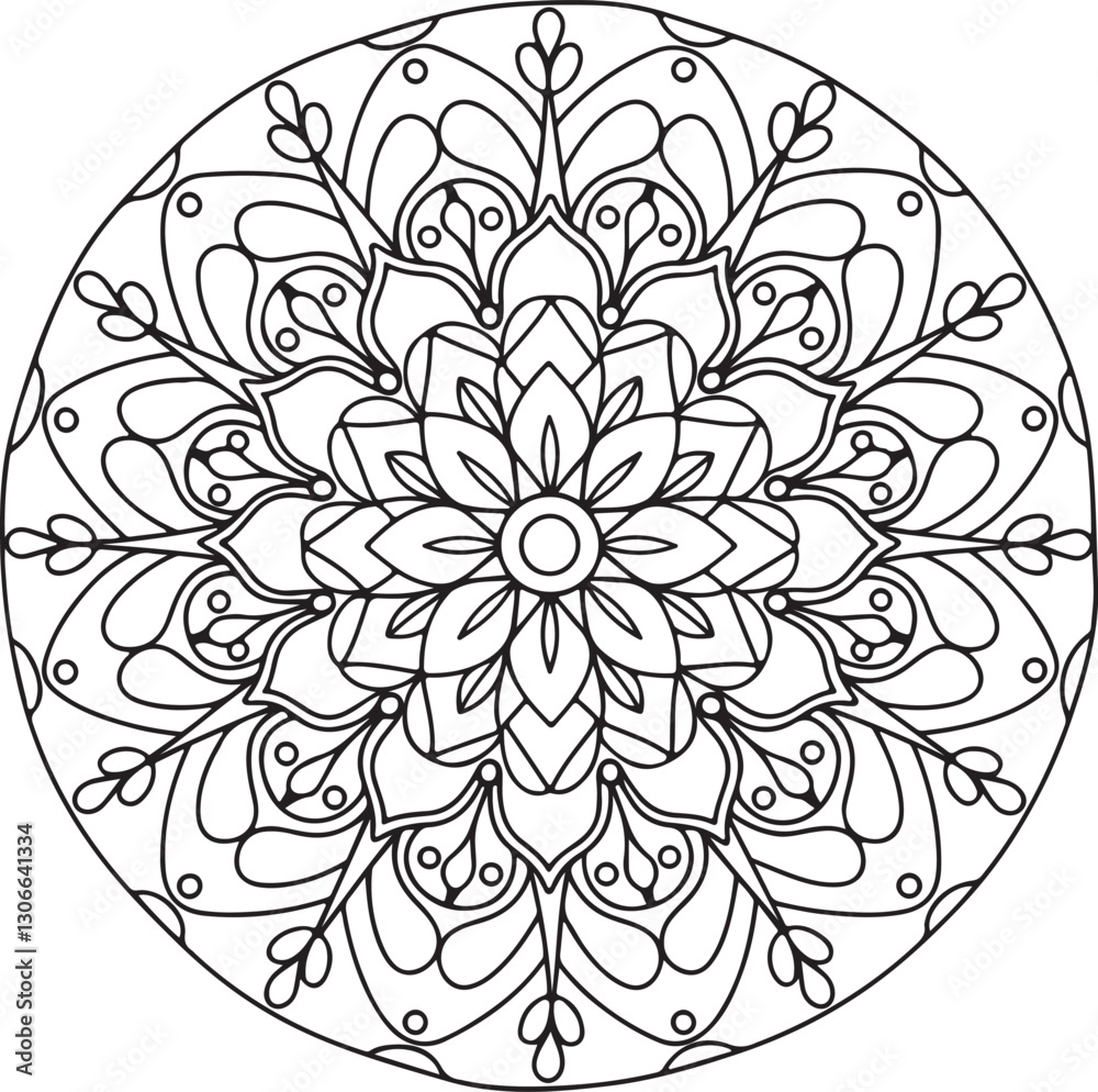 Floral mandala design, Geometry Mandala for Spiritual Healing, and Inner Peace, Mandala silhouette vector style with white background Floral mandala design, Geometry Mandala for Spiritual Healing, and Inner Peace, Mandala silhouette vector style with white background