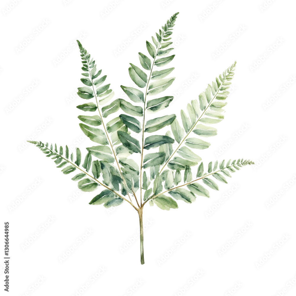 Fototapeta premium Delicate Fern Frond Showcasing Shades of Green