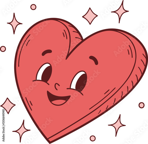 Smiling Heart Character Illustration