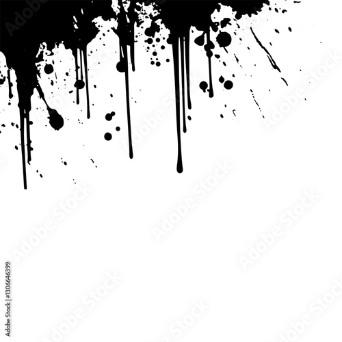 Black ink splash background vector illustration on white background