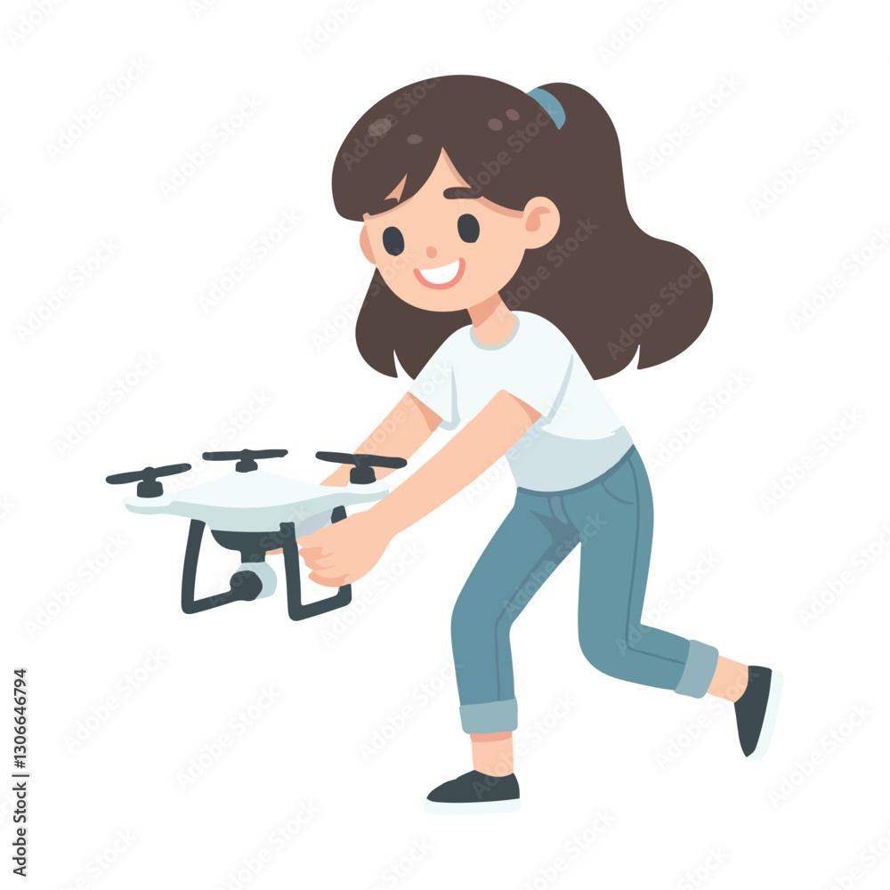 vector of people with their drones vector of people with their drones