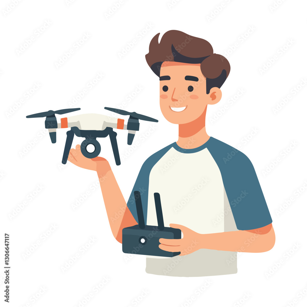 vector of people with their drones vector of people with their drones