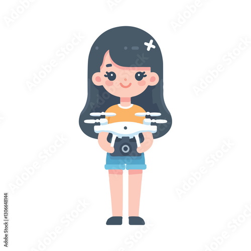 vector of people with their drones