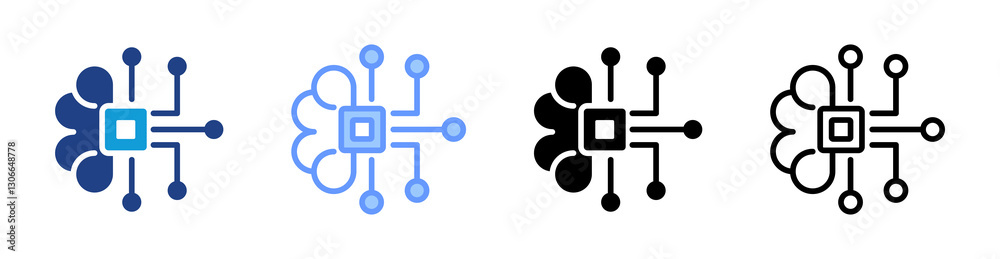 Machine Learning icon set multiple style collection Machine Learning icon set multiple style collection
