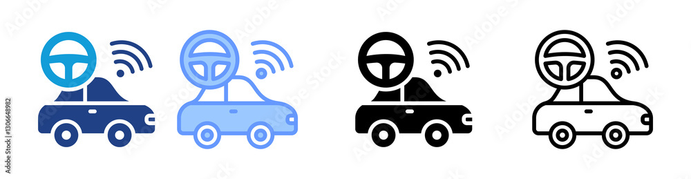 Autonomous Vehicle icon set multiple style collection Autonomous Vehicle icon set multiple style collection