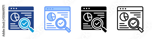 Data Analysis icon set multiple style collection