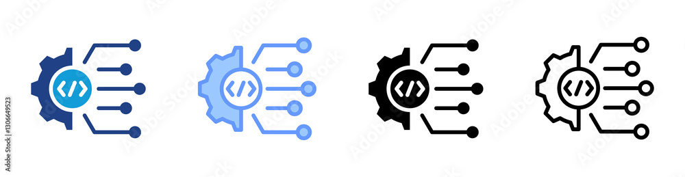 Digital Transformation icon set multiple style collection Digital Transformation icon set multiple style collection
