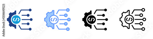 Digital Transformation icon set multiple style collection