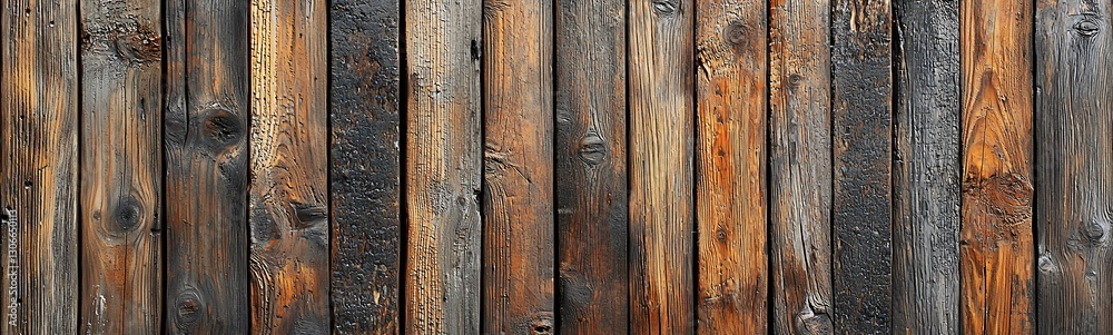 Rustic wooden fence with black and brown background highlighting natural elements and design appeal Rustic wooden fence with black and brown background highlighting natural elements and design appeal