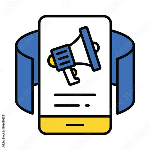 Augmented Reality Ad vector filled outline icon. EPS 10 file