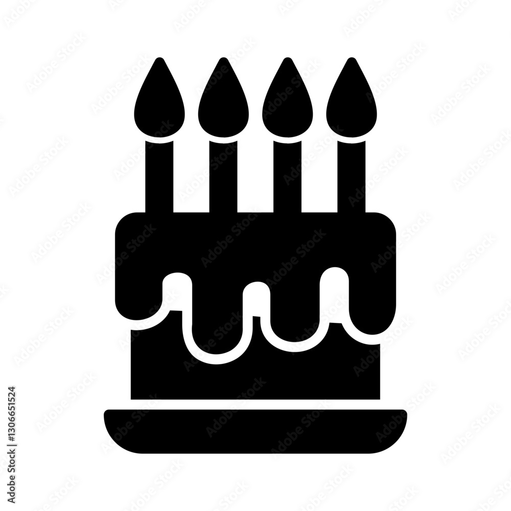 Obraz premium Birthday cake Vector Icon