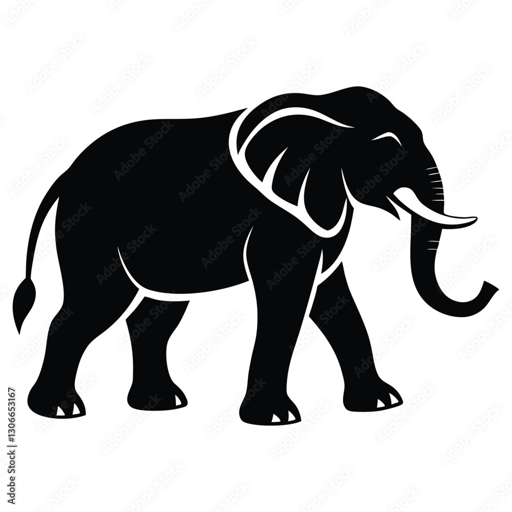 Obraz premium Stylized Elephant Clipart - High-Quality Vector Art