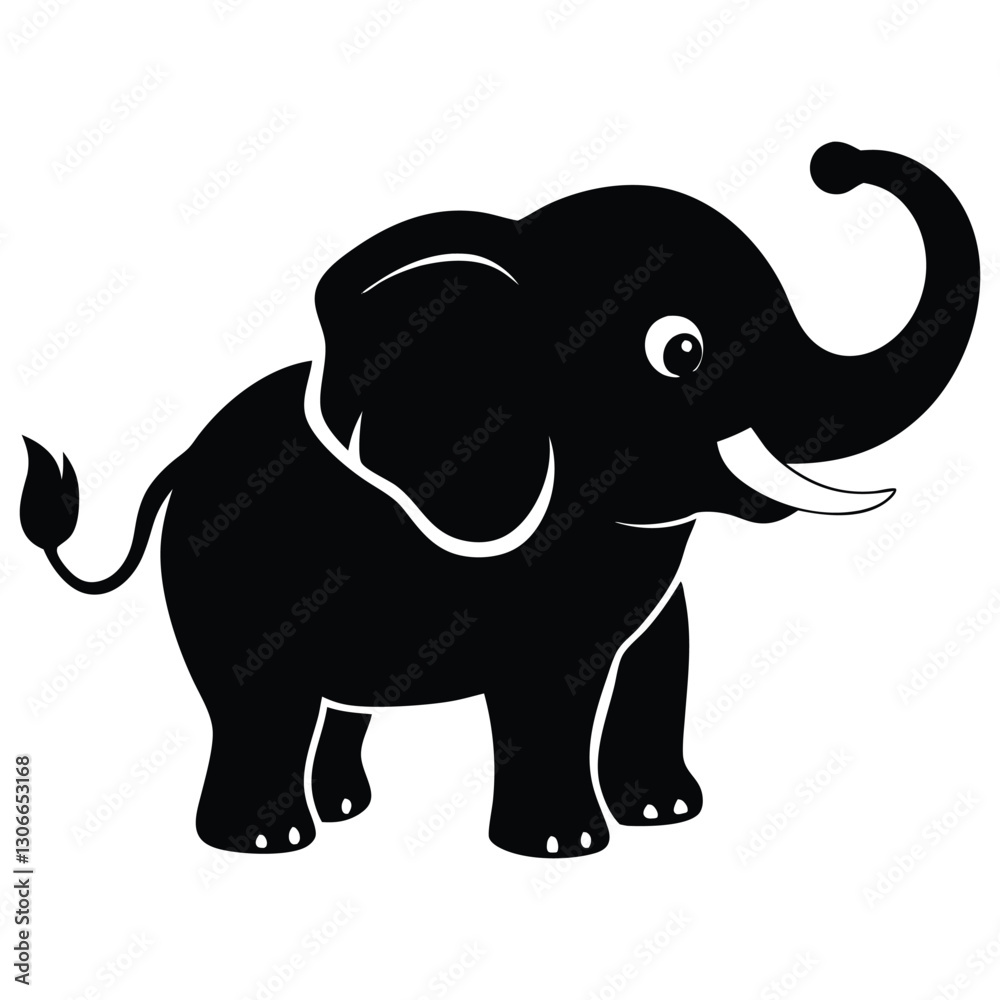 Cute Baby Elephant Silhouette - Wildlife Graphic Design Cute Baby Elephant Silhouette - Wildlife Graphic Design