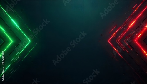 Dynamic Neon Arrows Clash in a Dark Abstract Design