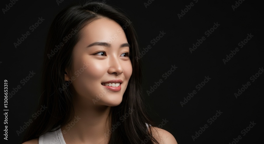 Beautiful woman with perfect skin smiles. Beautiful woman with perfect skin smiles.