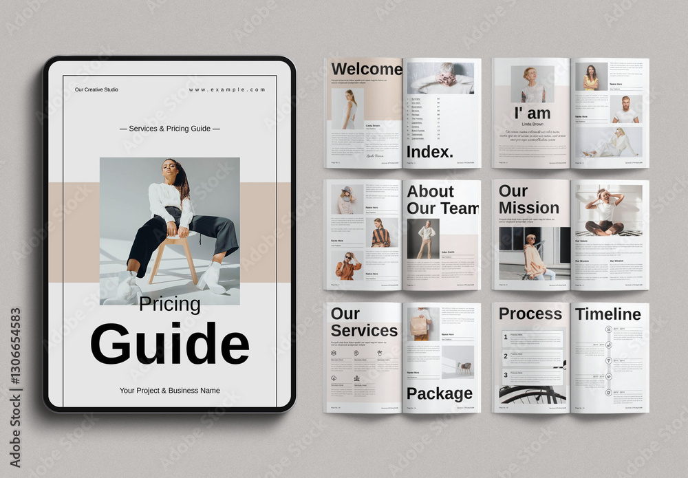 Digital Services & Pricing Guide Template Stock Template | Adobe Stock