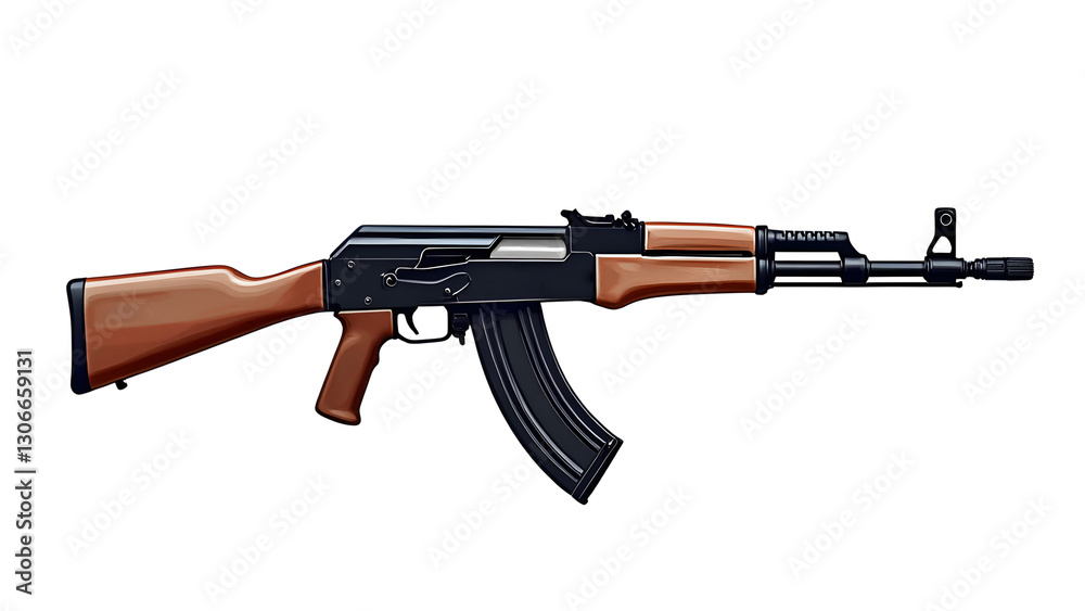 AK 47 automatic rifle isolated gun on white background. AK 47 automatic rifle isolated gun on white background.
