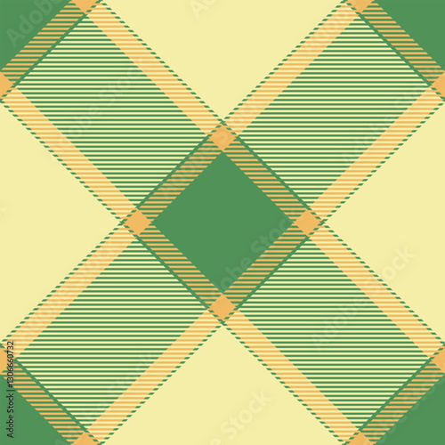 Elegant green and beige plaid pattern.  Perfect for textile design,  wrapping paper, or background textures.  This geometric design offers a sophisticated and timeless aesthetic.