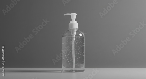 Clear hand sanitizer bottle mockup.