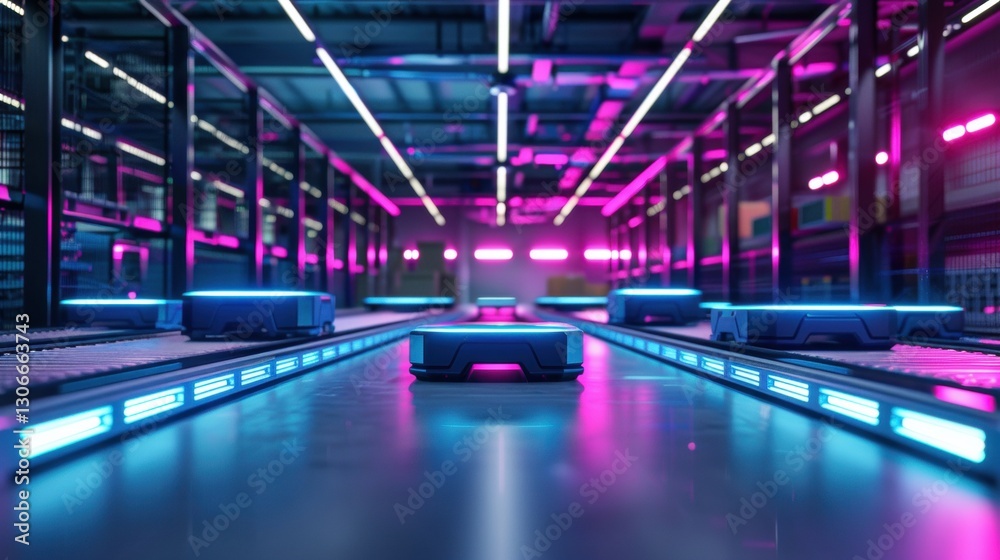 Futuristic Warehouse Automation System. Futuristic Warehouse Automation System.