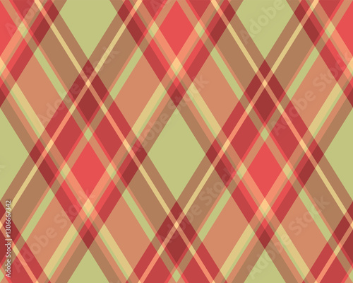 Argyle pattern of geometric rhombus. Harlequin check wallpaper design. Classic diamond shaped textile material for web background, print fabric clothing, sweater, wrapping paper, gift card, invitation