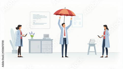 Comprehensive Employee Benefits Package Vector Graphic Modern Health Insurance Agreement Illustration for Business Professionals HR Resources and Corporate Wellness Programs