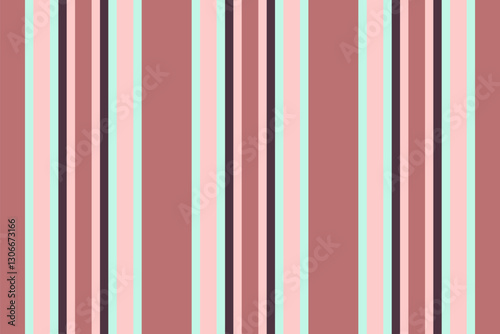 Tailor stripe textile background, graphical vector vertical fabric. Shop seamless pattern texture lines in light and red colors.