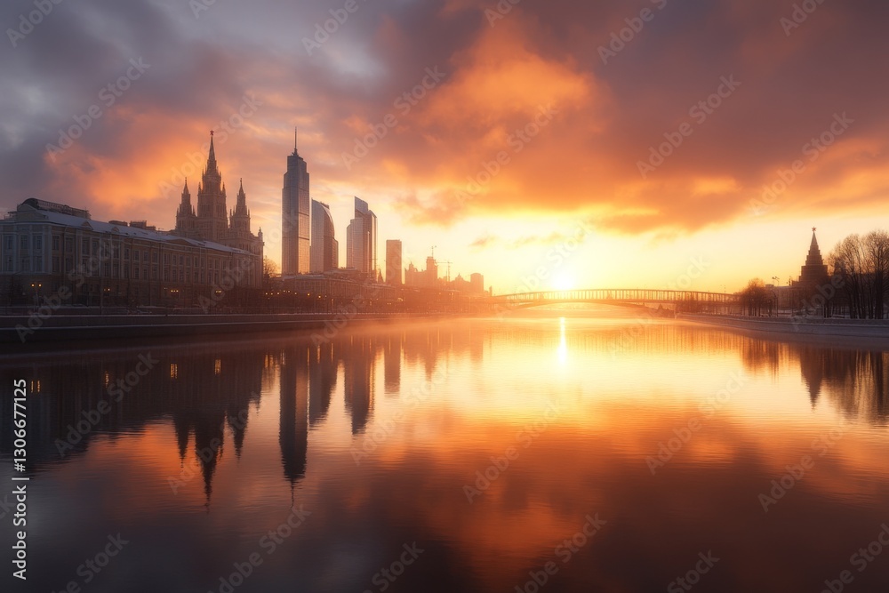 A vibrant sunset reflecting on a calm waterfront, showcasing a blend of historical and modern architecture against a backdrop of colorful sky, creating an artistic landscape. A vibrant sunset reflecting on a calm waterfront, showcasing a blend of historical and modern architecture against a backdrop of colorful sky, creating an artistic landscape.