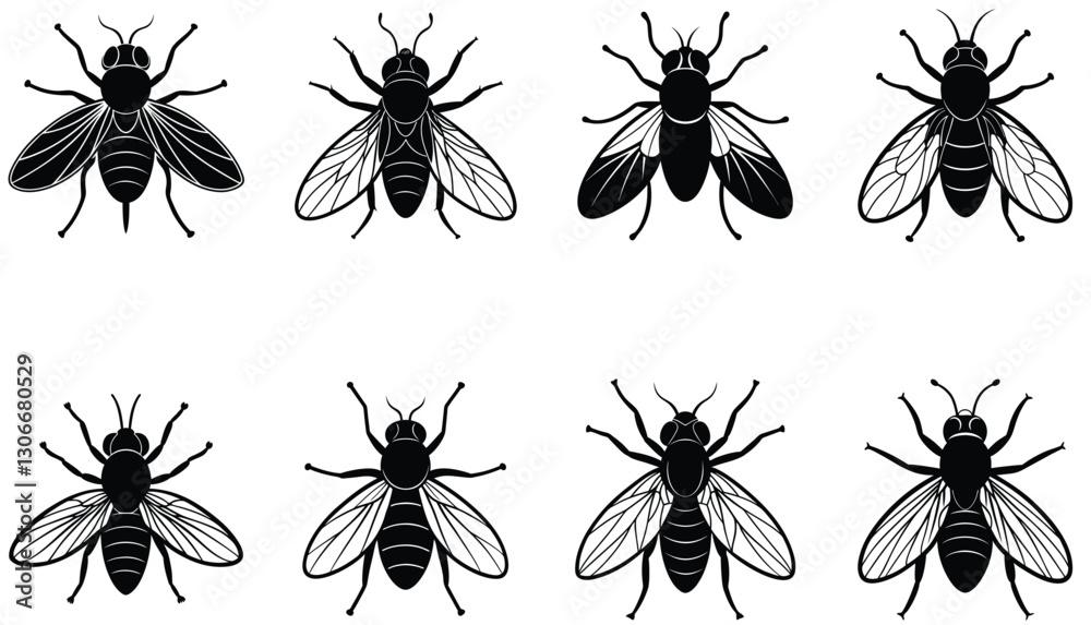 Fly vector shilhouette bundle Set Icon . Fly vector shilhouette bundle Set Icon .
