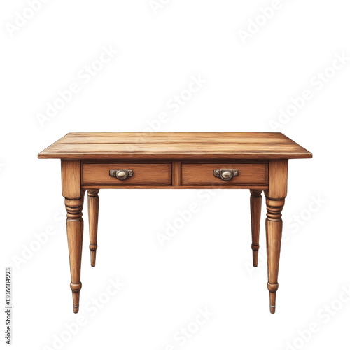 Rectangular Wooden Table Showcasing Elegant Design with Drawers