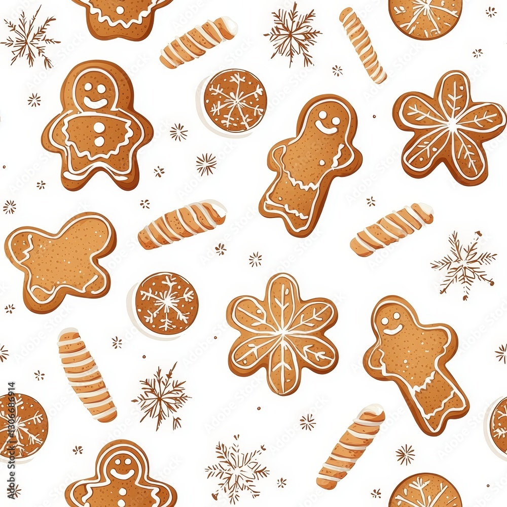 Seamless gingerbread pattern wallpaper for festive background decoration sweet treats and holiday cheer Seamless gingerbread pattern wallpaper for festive background decoration sweet treats and holiday cheer