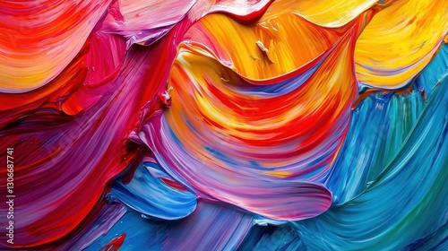 Vibrant oil paint swirls, textured canvas background, artistic expression