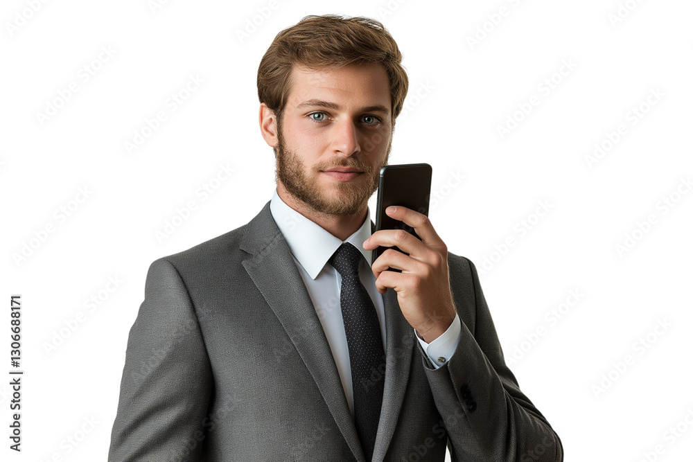 Business man in formal suit using mobile phone isolated on white background. Business man in formal suit using mobile phone isolated on white background.