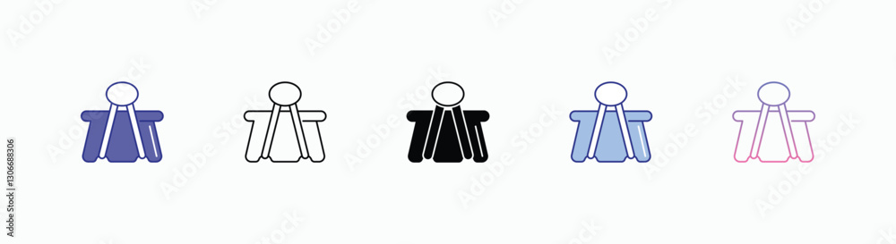 Paper Clip icons set in different style vector stock Paper Clip icons set in different style vector stock