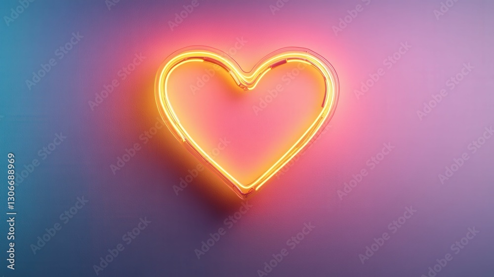 Close-up of a glowing neon heart sign on a pastel pink background, vibrant and inviting, modern and artistic Close-up of a glowing neon heart sign on a pastel pink background, vibrant and inviting, modern and artistic
