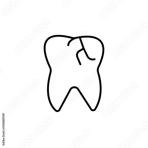 Damage teeth line Icon