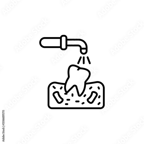 Teeth suction line Icon