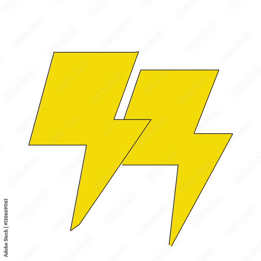 A bold, modern lightning bolt icon in bright yellow on a white background A bold, modern lightning bolt icon in bright yellow on a white background