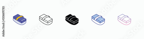 Chalkboard Eraser icons set in different style vector stock 