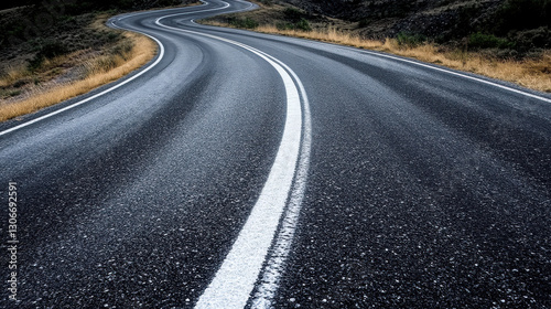 A winding road stretches through a natural landscape, inviting exploration and adventure.