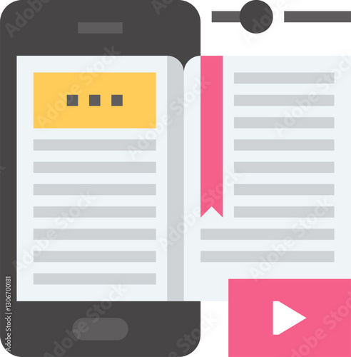 audio books flat vector web icon
