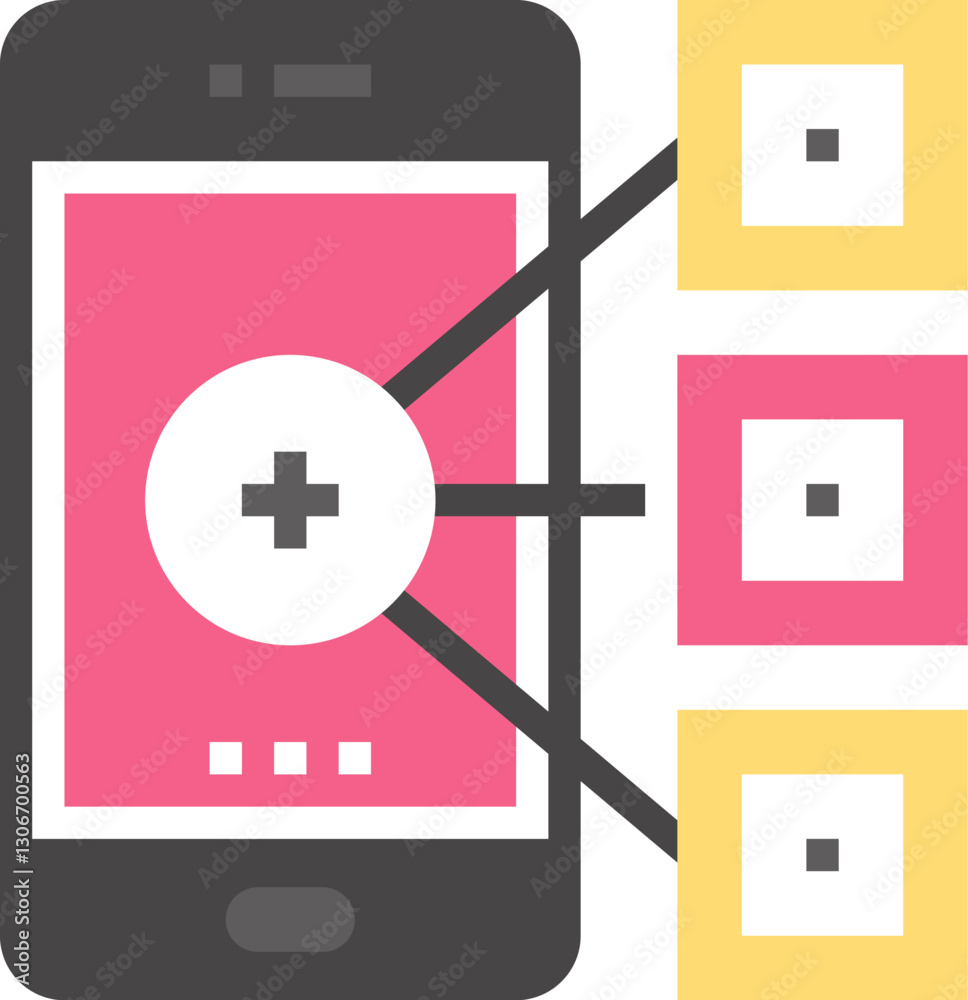 Obraz premium content sharing flat vector web icon