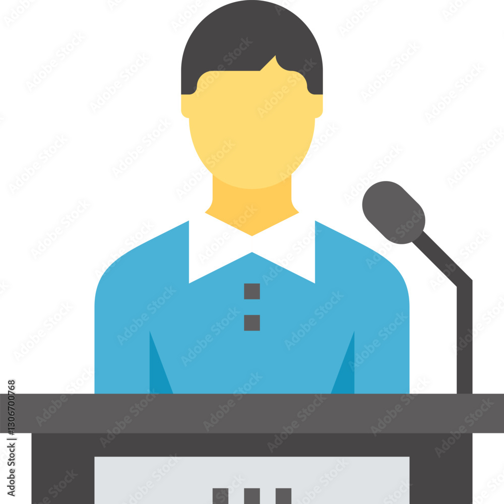 speech flat vector web icon