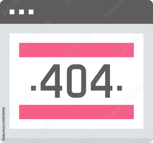 error page flat vector web icon