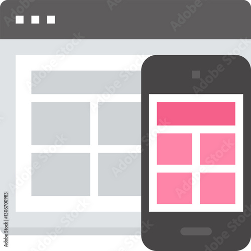 responsive design flat vector web icon
