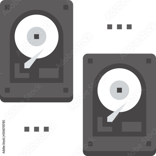 backup system flat vector web icon