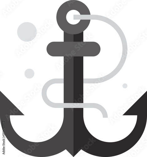anchor text flat vector web icon