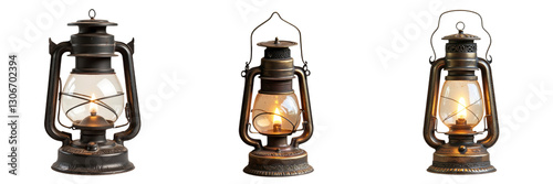 Antique Kerosene Lamps Showcase Unique Design and Warm Glow