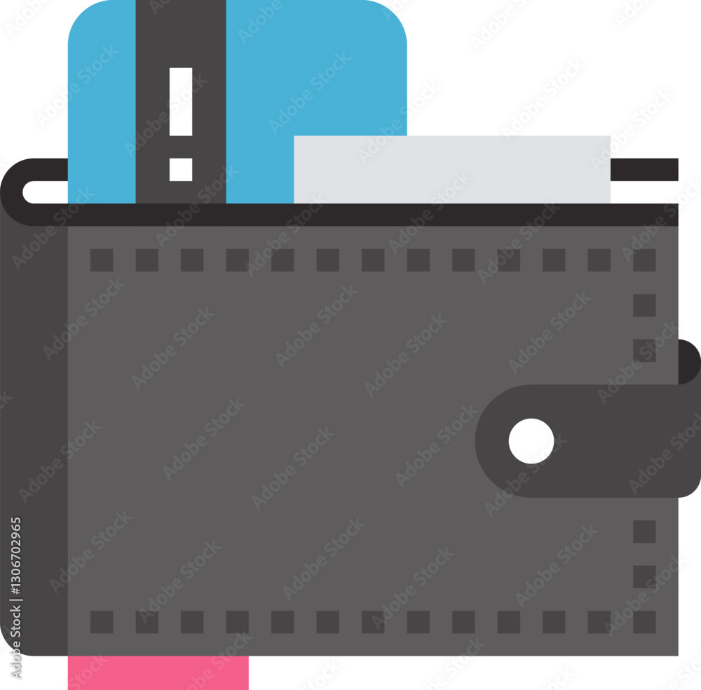 Naklejka premium wallet flat vector web icon