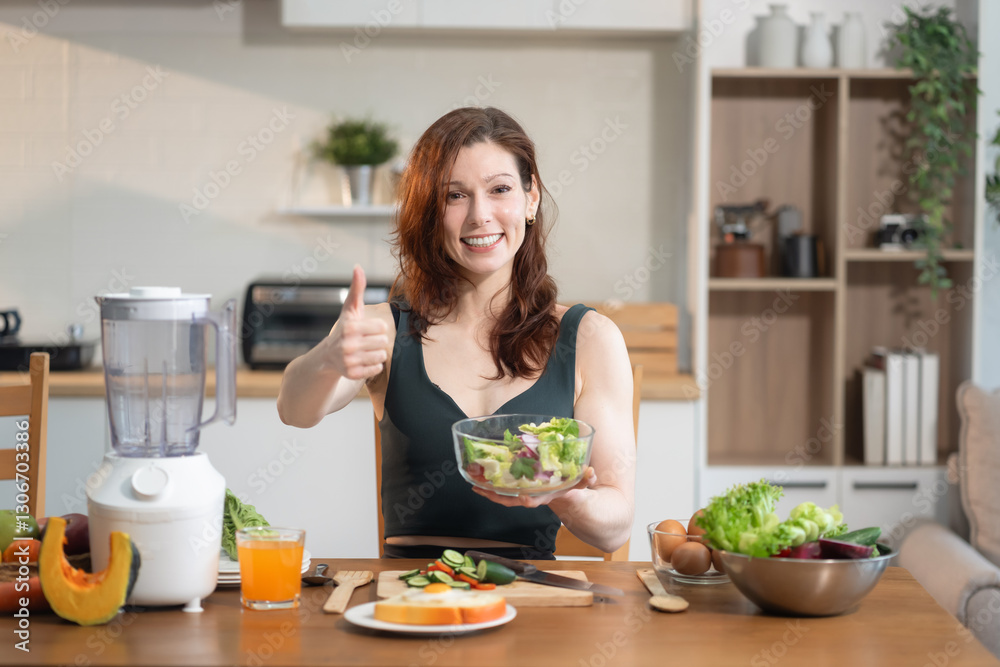 Lifestyle fit woman enjoys healthy fruit breakfast after yoga training.